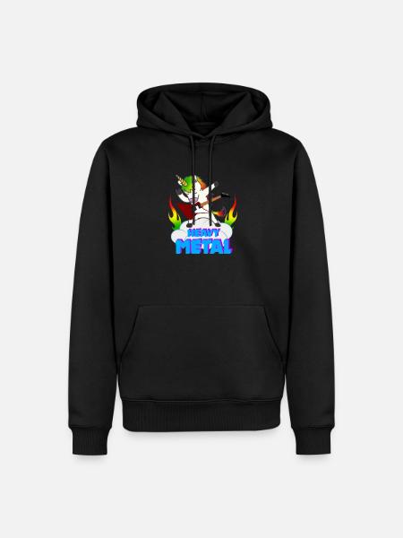 Heavy Metal Unicorn Music Gift - Men’s Premium Organic Hoodie - black
