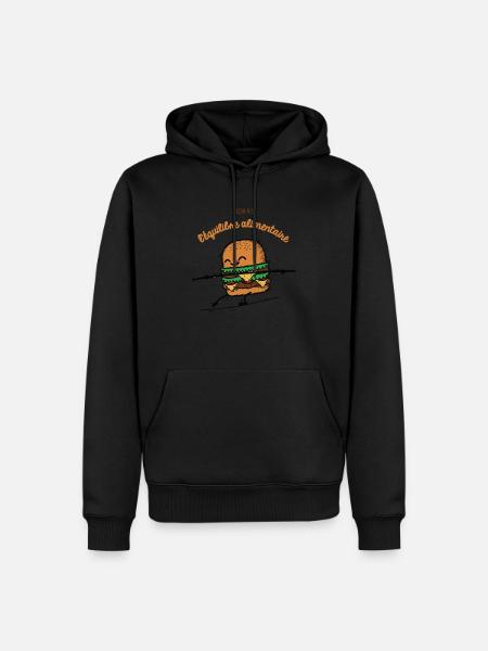 Burger Humour - Sweat à capuche Premium bio Homme - noir