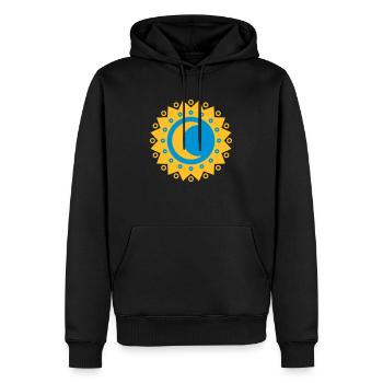 Sonne und Mond, Sterne, Universum, Symbol, - Männer Premium Bio Hoodie - Schwarz - Vorne - Nico (187cm)