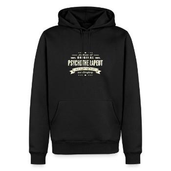 Psychotherapeut aus Leidenschaft - Männer Premium Bio Hoodie - Schwarz - Vorne - Nico (187cm)