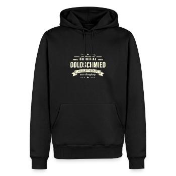 Goldschmied aus Leidenschaft - Männer Premium Bio Hoodie - Schwarz - Vorne - Nico (187cm)
