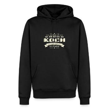 Koch aus Leidenschaft - Männer Premium Bio Hoodie - Schwarz - Vorne - Nico (187cm)
