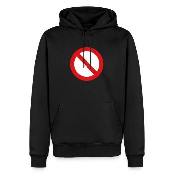 Panneau de signalisation interdit - Sweat à capuche Premium bio Homme - noir - Devant - Nico (187cm)