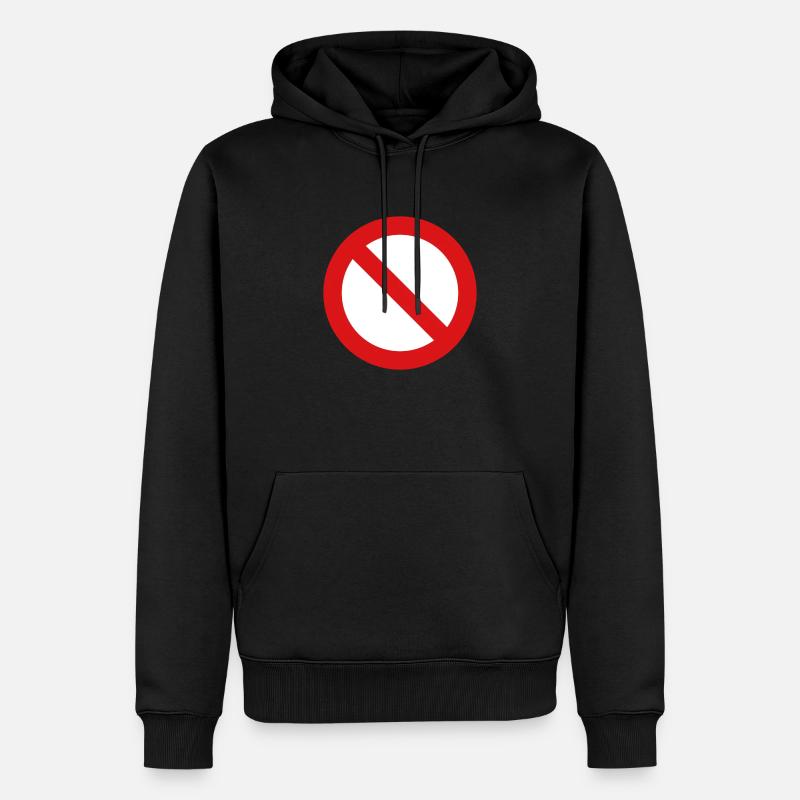 Panneau de signalisation interdit - Sweat à capuche Premium bio Homme - noir