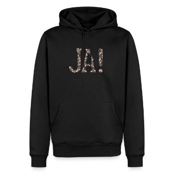 ja - Männer Premium Bio Hoodie - Schwarz - Vorne - Nico (187cm)