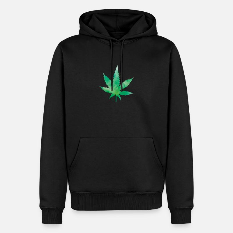 leaf weed - Männer Premium Bio Hoodie - Schwarz