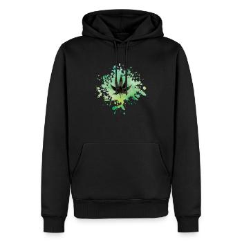 weed hemp - Männer Premium Bio Hoodie - Schwarz - Vorne - Nico (187cm)