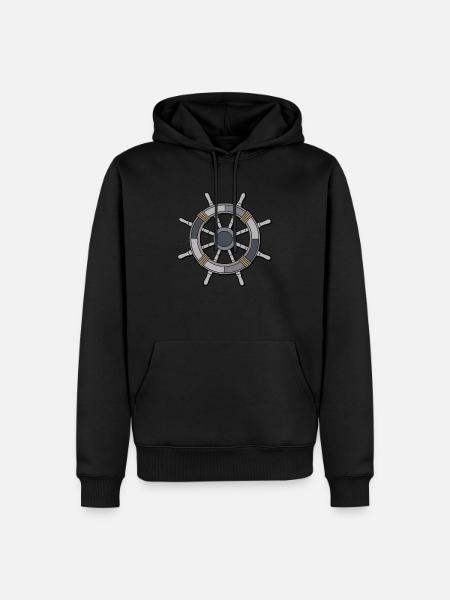 ship helm - Men’s Premium Organic Hoodie - black
