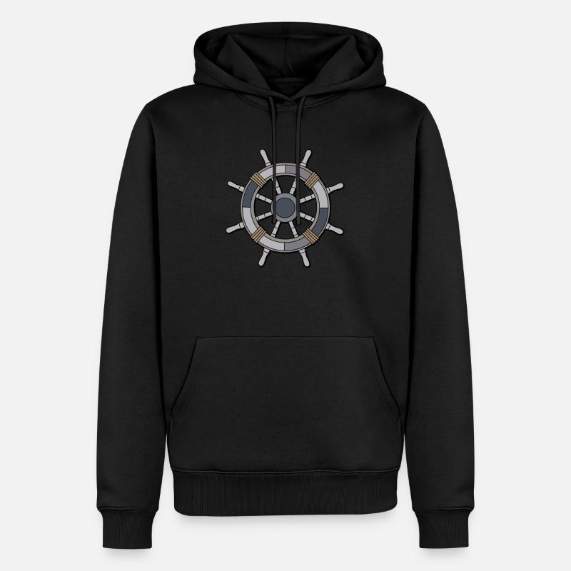 barre de bateau - Sweat à capuche Premium bio Homme - noir