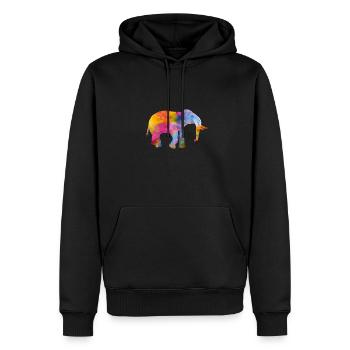 elefant colors - Männer Premium Bio Hoodie - Schwarz - Vorne - Nico (187cm)