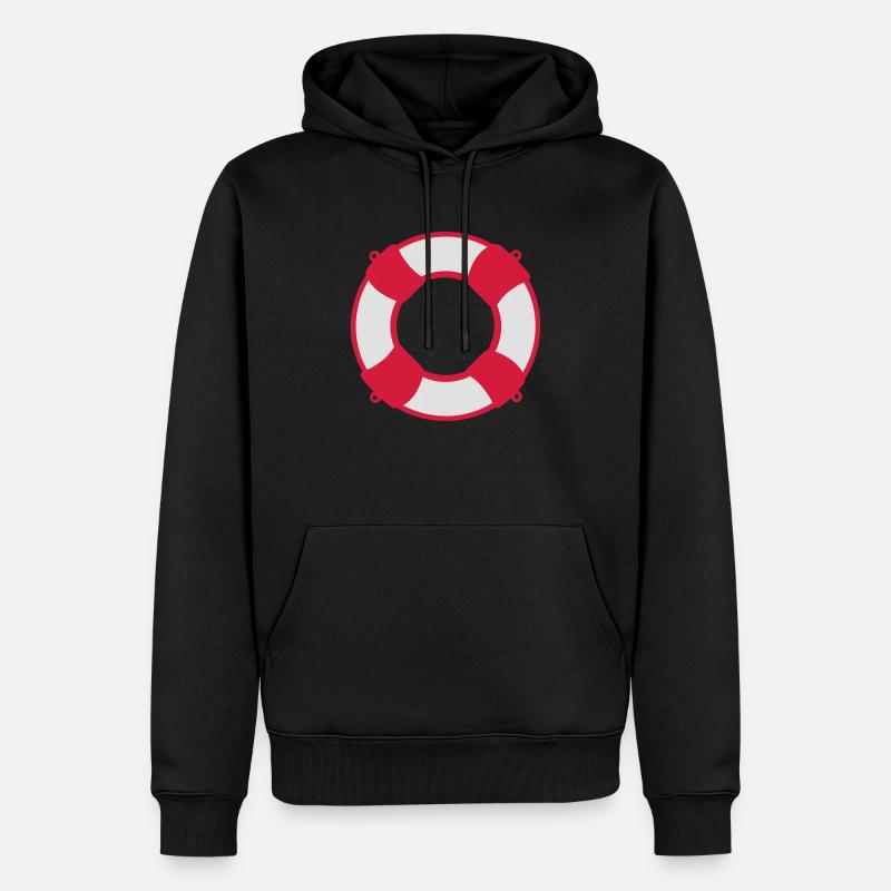 Rettungsring - Männer Premium Bio Hoodie - Schwarz