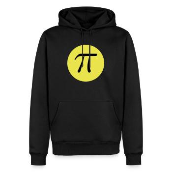 The number PI - Männer Premium Bio Hoodie - Schwarz - Vorne - Nico (187cm)