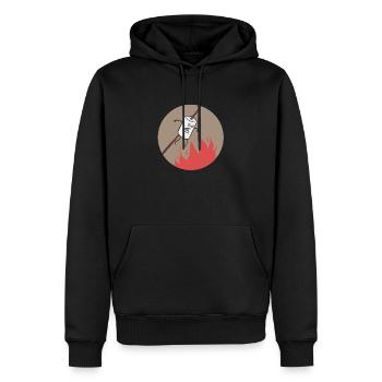 Marshmallow On Fire - Men’s Premium Organic Hoodie - black - Front - Nico (187cm)