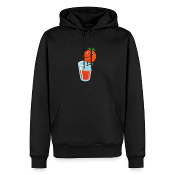 Tee shirt Funny Orange Juice Meme avec un cadeau orange - Sweat à capuche Premium bio Homme - noir - Devant - Nico (187cm)