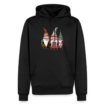 3 gnomes effrontés - Sweat à capuche Premium bio Homme - noir - Devant - Nico (187cm)