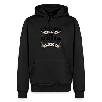 BEING A NANA - Men’s Premium Organic Hoodie - black - Front - Nico (187cm)