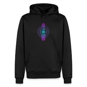 Metatron's Gradient Geometric Dimension - Men’s Premium Organic Hoodie - black - Front - Nico (187cm)