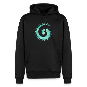 Maori Koru Spirale Frieden Glück Tribal Geschenk - Männer Premium Bio Hoodie - Schwarz - Vorne - Nico (187cm)