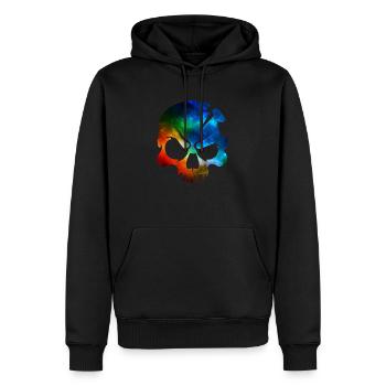 skull colors - Männer Premium Bio Hoodie - Schwarz - Vorne - Nico (187cm)