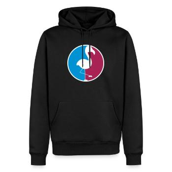 Flamingo Logo Kreis - Männer Premium Bio Hoodie - Schwarz - Vorne - Nico (187cm)