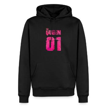 queen 01 pink - Männer Premium Bio Hoodie - Schwarz - Vorne - Nico (187cm)