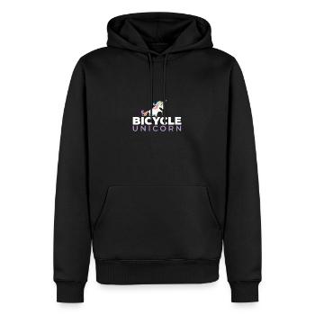 Vélo licorne vélo enfants drôle cadeau - Sweat à capuche Premium bio Homme - noir - Devant - Nico (187cm)