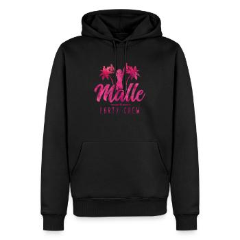 malle party crew pink - Männer Premium Bio Hoodie - Schwarz - Vorne - Nico (187cm)