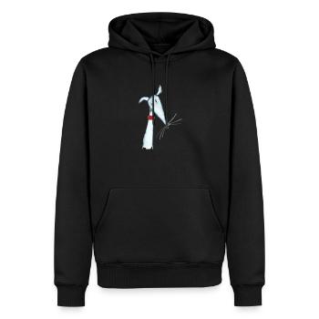 Lévrier bleu - Sweat à capuche Premium bio Homme - noir - Devant - Nico (187cm)