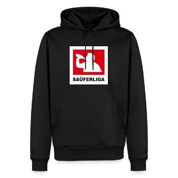 Trinkerliga, Säuferliga - lustig, funny, saufen - Männer Premium Bio Hoodie - Schwarz - Vorne - Nico (187cm)