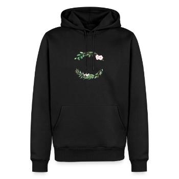 Personalisierbar lovely_wreath_4 - Männer Premium Bio Hoodie - Schwarz - Vorne - Nico (187cm)