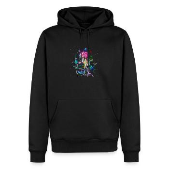 BRAIN PLANET MEDUSA - Sweat à capuche Premium bio Homme - noir - Devant - Nico (187cm)