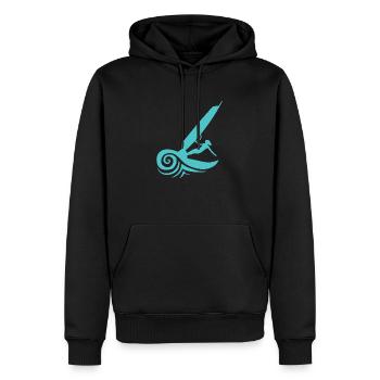 Surfing Wind Surfer Girl Silhouette Geschenkidee - Männer Premium Bio Hoodie - Schwarz - Vorne - Nico (187cm)