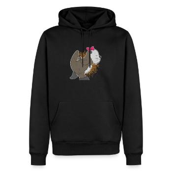Petite amie loutre de mer amour couple idée cadeau - Sweat à capuche Premium bio Homme - noir - Devant - Nico (187cm)