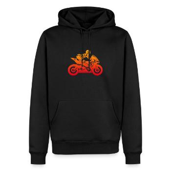 Cadeau de tatouage tribal polynésien maori moto - Sweat à capuche Premium bio Homme - noir - Devant - Nico (187cm)