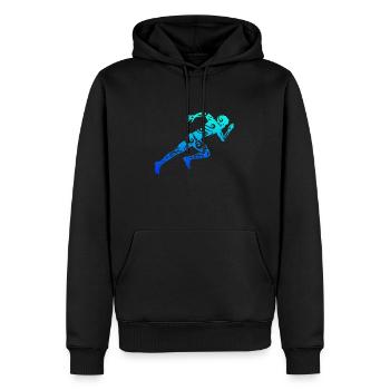 Cadeau de tatouage tribal polynésien de style maori coureur - Sweat à capuche Premium bio Homme - noir - Devant - Nico (187cm)