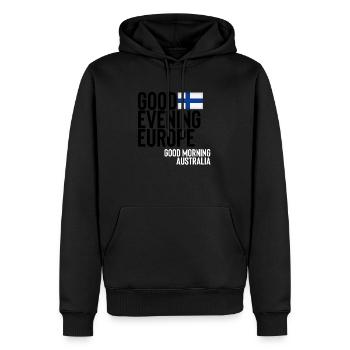 Finnland - Männer Premium Bio Hoodie - Schwarz - Vorne - Nico (187cm)