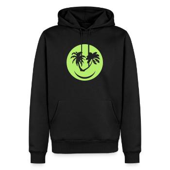 palmier smiley sourire - Sweat à capuche Premium bio Homme - noir - Devant - Nico (187cm)