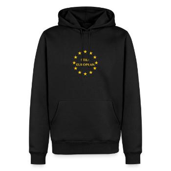 Nach dem Brexit immer noch europäisch - Männer Premium Bio Hoodie - Schwarz - Vorne - Nico (187cm)