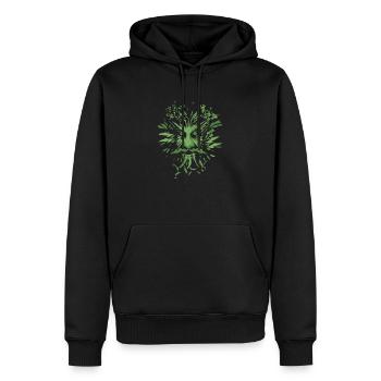 Symboles celtiques Idée cadeau homme vert - Sweat à capuche Premium bio Homme - noir - Devant - Nico (187cm)