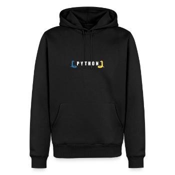 Python Entwickler Programmierer Coder Geschenkidee - Männer Premium Bio Hoodie - Schwarz - Vorne - Nico (187cm)