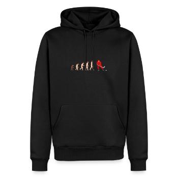 Evolution Ice Hockey Lustige Geschenkidee - Männer Premium Bio Hoodie - Schwarz - Vorne - Nico (187cm)