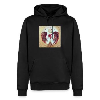 Le cœur du bonheur - Sweat à capuche Premium bio Homme - noir - Devant - Nico (187cm)