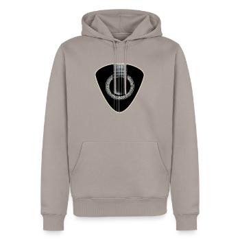 Médiator guitare 6 cordes Guitare acoustique graphique - Sweat à capuche Premium bio Homme - taupe - Devant - Nico (187cm)