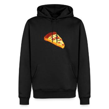 Tranche de pizza grande - Sweat à capuche Premium bio Homme - noir - Devant - Nico (187cm)