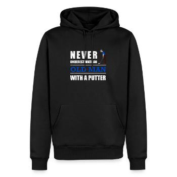 Golf Never underestimate an old man with a putter - Men’s Premium Organic Hoodie - black - Front - Nico (187cm)