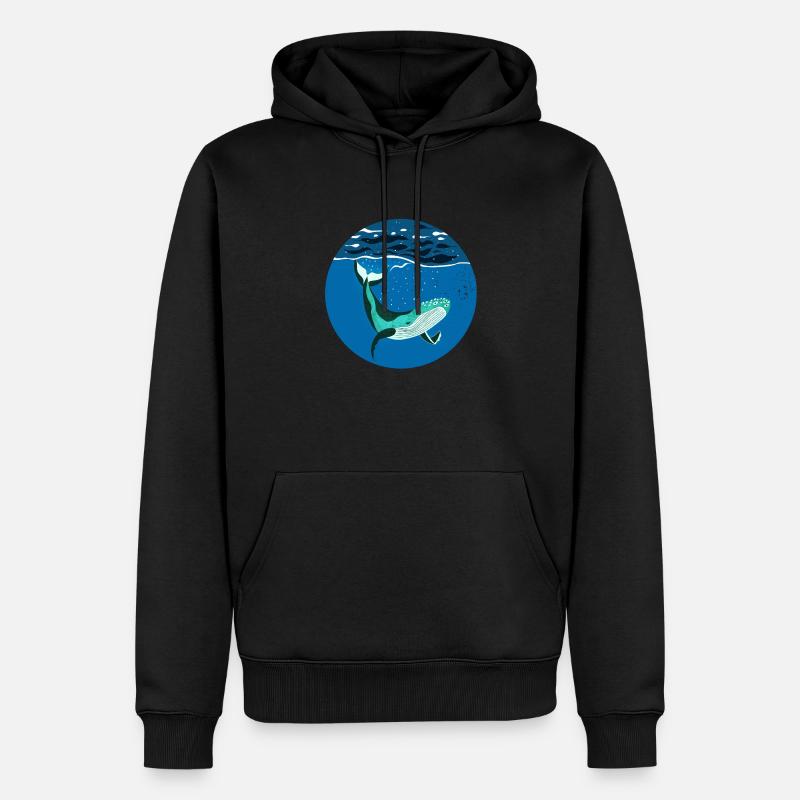 Humpback I Buckelwal unter Wasser - Männer Premium Bio Hoodie - Schwarz