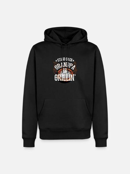 grandpa bbq - Männer Premium Bio Hoodie - Schwarz