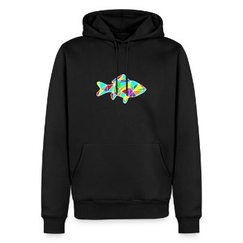 fish - Men’s Premium Organic Hoodie - black - Front - Nico (187cm)