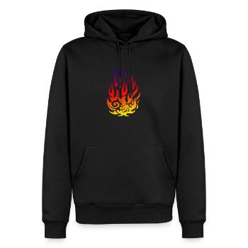 Tribal Tattoo Flammenfeuer Geschenkidee - Männer Premium Bio Hoodie - Schwarz - Vorne - Nico (187cm)