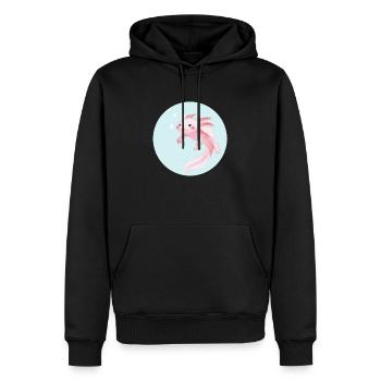 Süßer Axolotl im Meer - Männer Premium Bio Hoodie - Schwarz - Vorne - Nico (187cm)